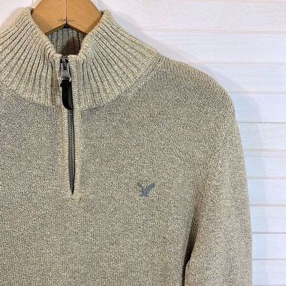 American Eagle Sweater Small Gray 1/4 Zip Pullover NWOT - Picture 5 of 11